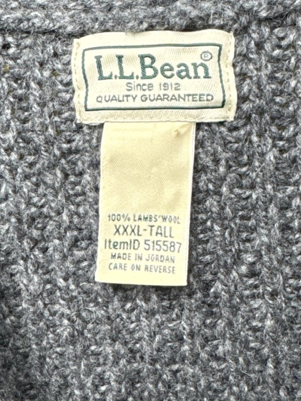 L.L.Bean Classic Ragg Wool Men's Fall Cardigan - Picture 10 of 10